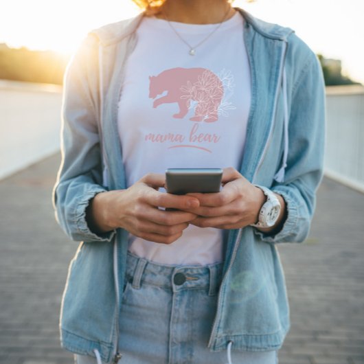 ピンクママベアボホフローラ女子ファミリー Tシャツ