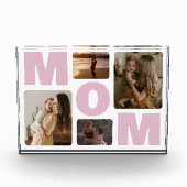 ピンクママ母の日ファミリーフォトコラージュ フォトブロック (正面)