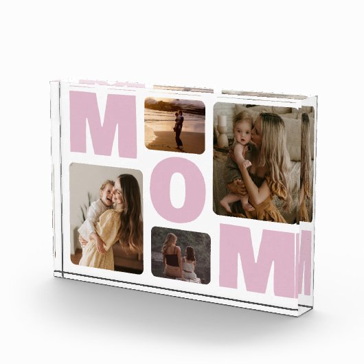 ピンクママ母の日ファミリーフォトコラージュ フォトブロック (右)