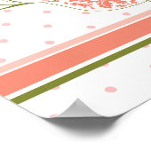 ピンクママ&ベビーバードモノグラムキッズウォールアートポスター ポスター (角)