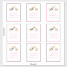 ピンクマリアマウンテンバイク蔵書票 シール