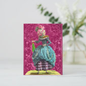 ピンクマリーアントワネットボンジュール友情あいさつ ポストカード (スタンド正面)