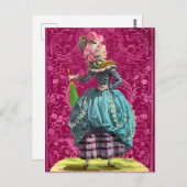 ピンクマリーアントワネットボンジュール友情あいさつ ポストカード (正面/裏面)