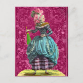 ピンクマリーアントワネットボンジュール友情あいさつ ポストカード (正面)