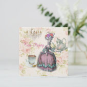 ピンクマリーアントワネットヴィンテージパリティーパーティー 招待状 (スタンド正面)