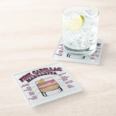 ピンクマルガリタカクテルレシピアート ガラスコースター (アングル)