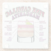 ピンクマルガリタカクテルレシピアート ガラスコースター (裏面)