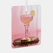 ピンクマルガリータブライダル/バチェロレッテ メタルオーナメント (正面右)