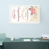 ピンクマルサラ金ゴールドグリッターフローラ退職 横断幕 (トレードショー)