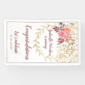 ピンクマルサラ金ゴールドグリッターフローラ退職 横断幕 (横)