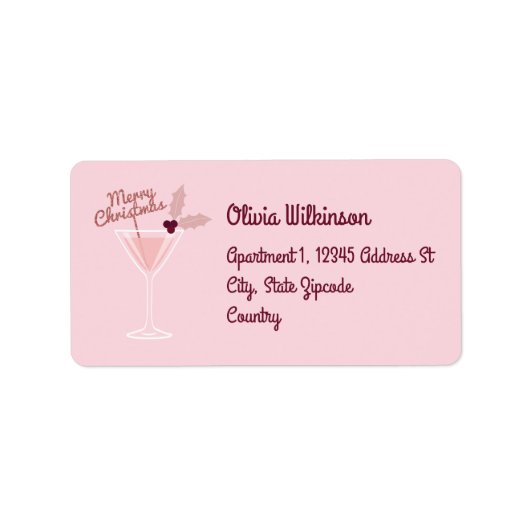 ピンクマルティニのクリスマス ラベル (正面)