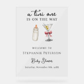 ピンクマルティニの赤ちゃんシャワーが途中にあるTini アクリルサイン (正面)