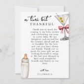 ピンクマルティニの赤ちゃんシャワーが途中にあるTini サンキューカード (正面)