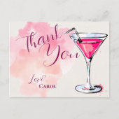 ピンクマルティニカクテルパーティーありがとう ポストカード (正面)