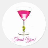 ピンクマルティニカクテルパーティーありがとう ラウンドシール (正面)