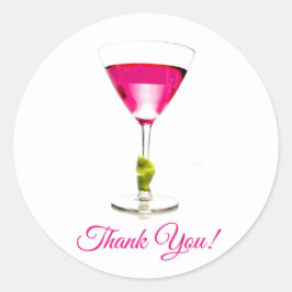 ピンクマルティニカクテルパーティーありがとう ラウンドシール