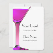 ピンクマルティニカクテル招待状テンプレート 招待状 (正面)
