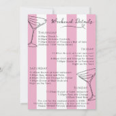 ピンクマルティニブライド4日旅程バチェロレッテ 招待状 (裏面)