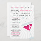 ピンクマルティニモダンバチェロレッテ 招待状 (正面/裏面)