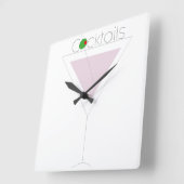 ピンクマルティーニ スクエア壁時計 (傾斜)