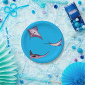 ピンクマンタレイ ペーパープレート (パーティー)