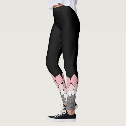 ピンクマンダラのアートワークトレンディー夏と春 レギンス (左)