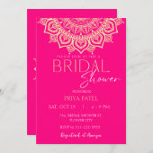 ピンクマンダラインディアンメンディアジアブライダルシャワー 招待状 (正面/裏面)