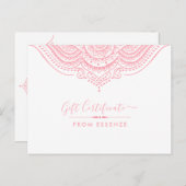 ピンクマンダラギフト券デザインはがき ポストカード (正面/裏面)