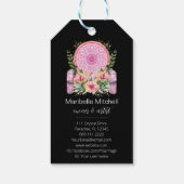 ピンクマンダラクリスタルフラワーエナジーヨガ霊気スパ ギフトタグ (裏面)