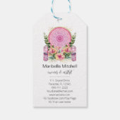 ピンクマンダラクリスタルフラワーエナジーヨガ霊気スパ ギフトタグ (裏面)