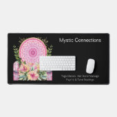 ピンクマンダラクリスタルフラワーエナジーヨガ霊気スパ デスクマット (キーボード&マウス)