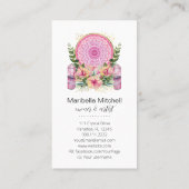 ピンクマンダラクリスタルフラワーエナジーヨガ霊気スパ 名刺 (裏面)