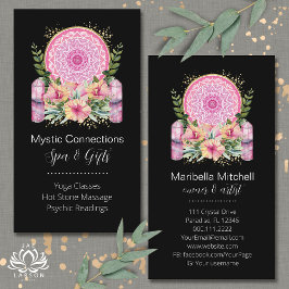 ピンクマンダラクリスタルフラワーエナジーヨガ霊気スパ 名刺