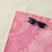 ピンクマンダラプリントビーチタオル ビーチタオル (インサイチュ)