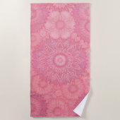 ピンクマンダラプリントビーチタオル ビーチタオル (正面)