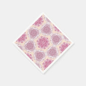 ピンクマンダラ形状 スタンダードカクテルナプキン (角)