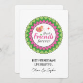 ピンクマンダラ最高のダラフレンドパーソナライズされた シーズンカード (正面/裏面)