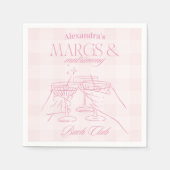 ピンクマーガアンドマトリクスバチェロレッテ スタンダードカクテルナプキン (正面)