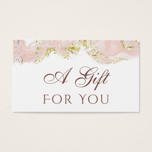 ピンクマーブリングデザインギフトカード (正面)