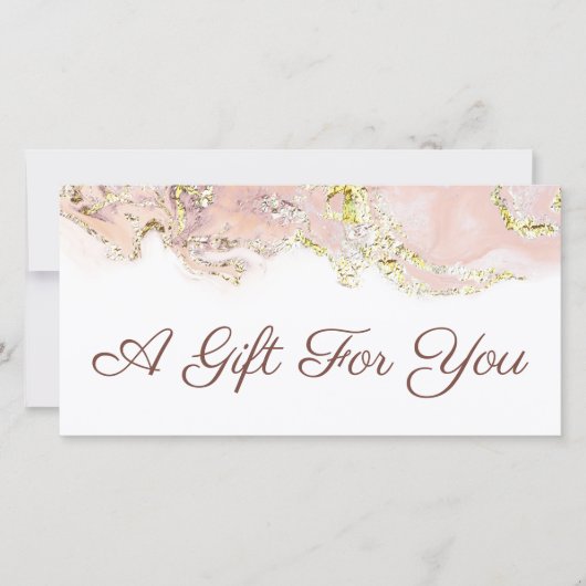 ピンクマーブリングデザインギフト券 (正面)