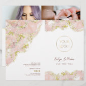 ピンクマーブリングデザインサービスメニューパンフレット (正面/裏面)