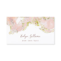 ピンクマーブリングデザイン名刺