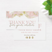 ピンクマーブリング感謝していデザインお客様の割引カード (デスク)