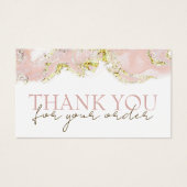 ピンクマーブリング感謝していデザインお客様の割引カード (正面)