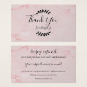 ピンクマーブルありがとうショッピング割引カード (正面&裏面)