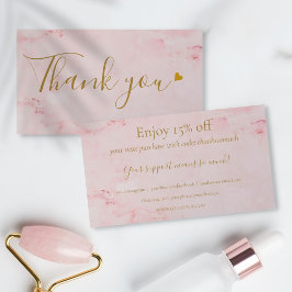 ピンクマーブルありがとうショッピング割引カード