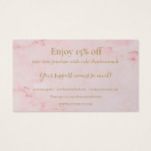 ピンクマーブルありがとうショッピング割引カード (裏面)