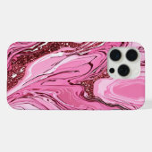 ピンクマーブルの夢 iPhoneケース (裏面横)