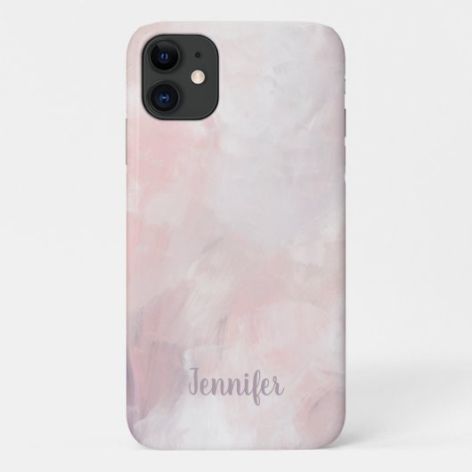 ピンクマーブルの水彩ブラシストローク Case-Mate iPhoneケース (裏面)