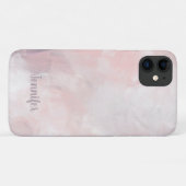 ピンクマーブルの水彩ブラシストローク Case-Mate iPhoneケース (裏面(横))